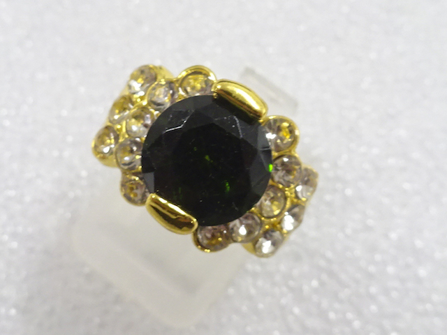 JAPANESE KIMONO / ANTIQUE COLORED STONE RING (SIZE 12)